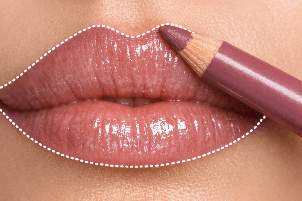 How to overline lips for a fuller look, lip liner tutorial for thin lips.