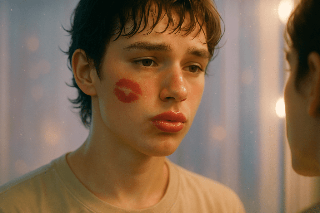 Leave a lipstick mark on your cheek for 30 minutes