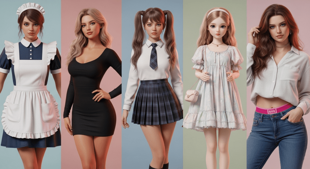 Sample Outfit Ideas by Sissy Archetype
